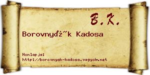 Borovnyák Kadosa névjegykártya